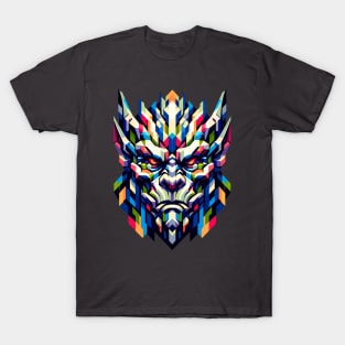 Geometric Gargoyle: Colorful Abstract Art T-Shirt